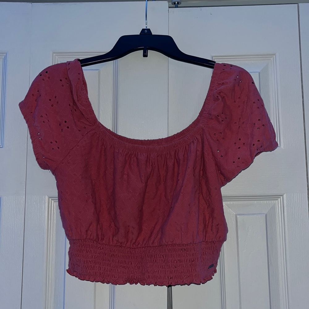 Hollister puff sleeve crop top